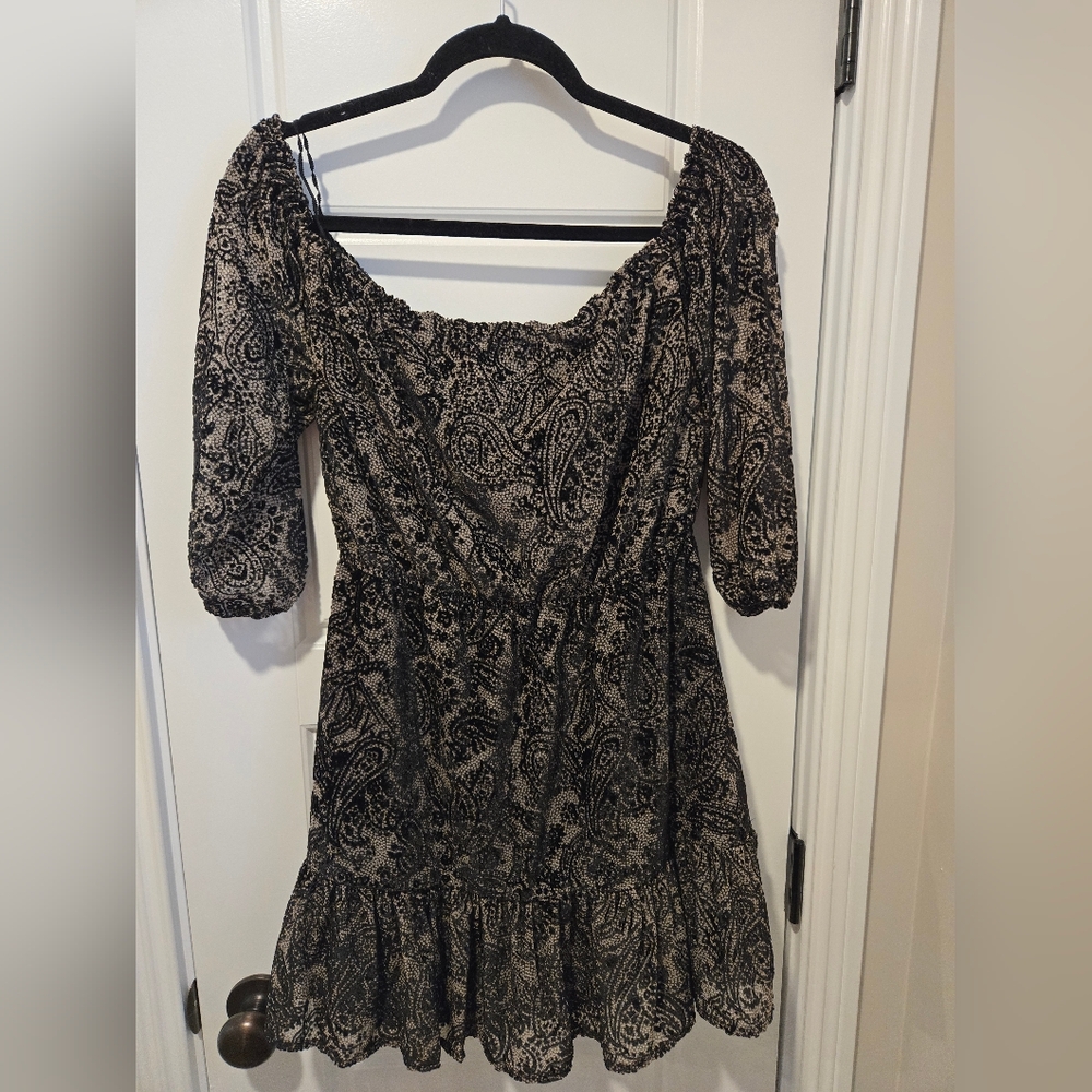 BB Dakota Westerly Burnout Velvet Dress Black Size Small - Picture 3 of 8